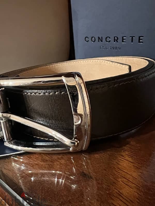 Concrete Dark Brown Belt Real Leather 1