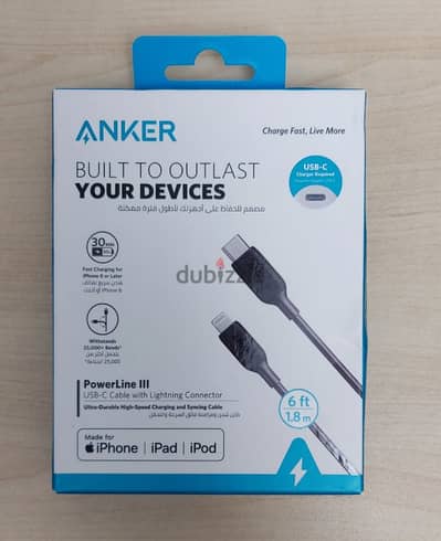 Anker USB-C to Lightning Cable 6ft lenght