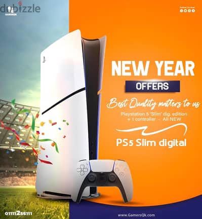 بلايستيشن ضمان سنة -ps5 slim digital new playstation with 1 controller