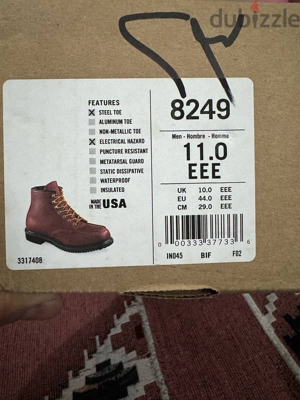 Redwing safety shoes 44 New 5