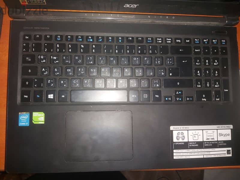 laptop acer v 15 Nitro core i7 8gb ram gtx 940m 2 gb 5