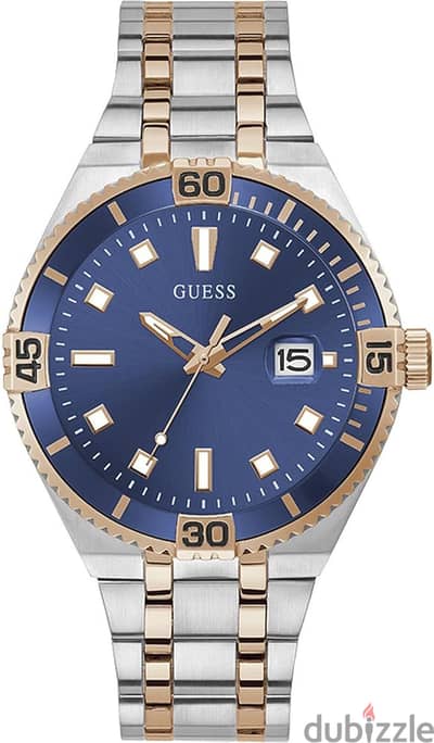 GUESS Men's Quartz Watch with Stainless Steel Strap, Silver, 20 (Model