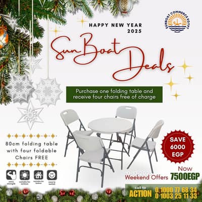 SunBoat New year offers 4 free foldable chairs