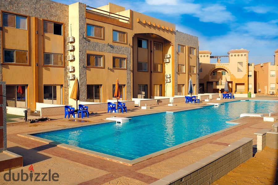 Furnished chalet for immediate delivery in Ain Sokhna, Aqua Park view, with a 10% down payment, for sale in installments 0