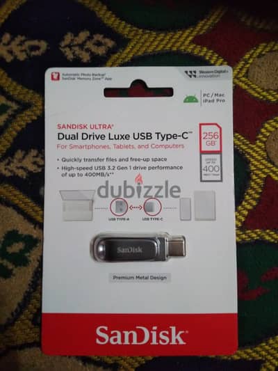 Sandisk ultra 256GB Dual Drive USB Type A & C