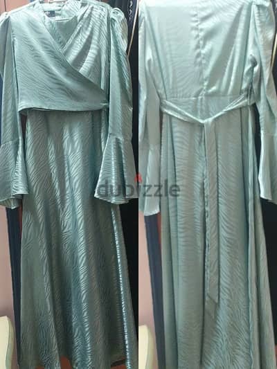 mint green satin dress