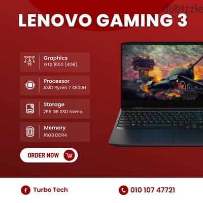 Lenovo Gaming 3 لاب توب التصميم والبرمجة والألعاب