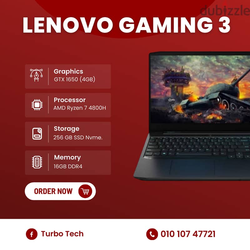 Lenovo Gaming 3 لاب توب التصميم والبرمجة والألعاب 0