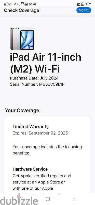 ipad air m2 128 11 inch  + cover original 0