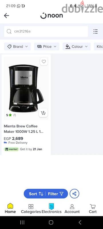 Mienta Brew coffee Maker 1000w