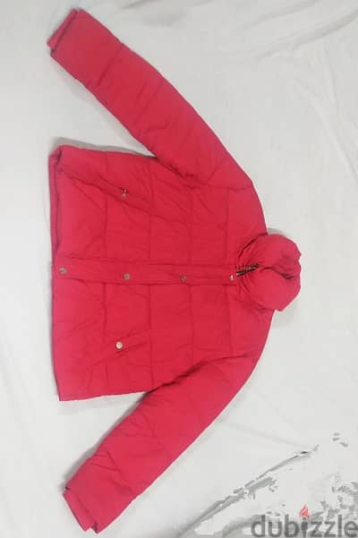 red winter jacket