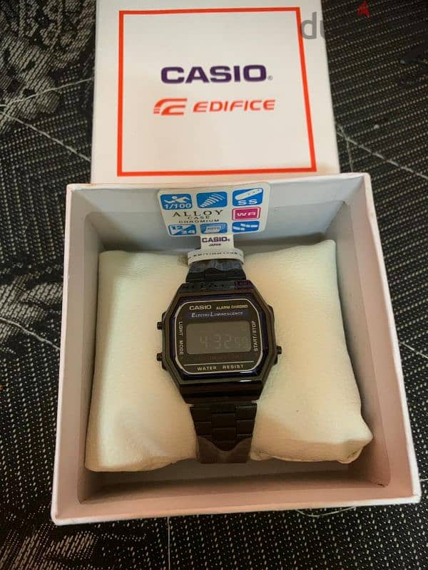 ساعة كاسيو ديجتال سوداء Casio A168 0