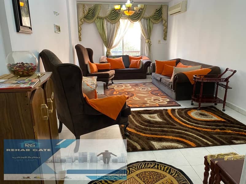 Furnished apartment for rent, 110 meters in Al-Rehab 0