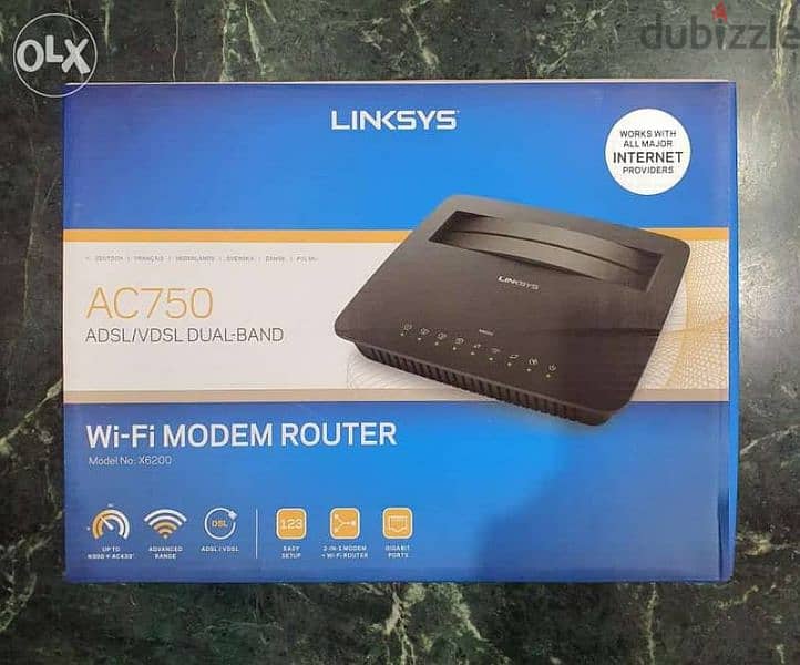 مودم راوتر سيسكو لينكسيس Linksys X6200 Dual Band AC750 Giga ADSL/VDSL 1