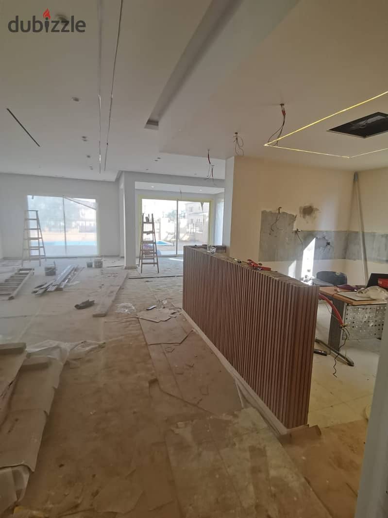 luxurious standalone villa 5 bedrooms for rent 500m with private pool  in MIVIDA compound with AC's and kitchen . . . prime location . . . first hand 0