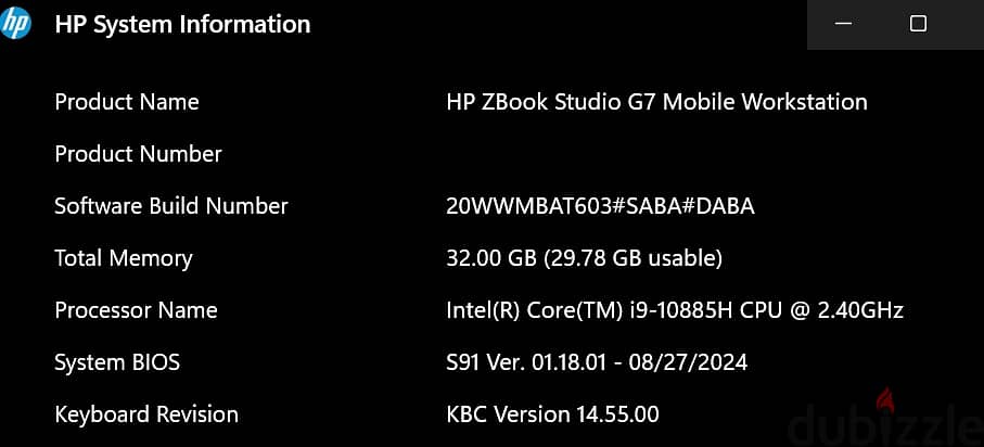 HP ZBook Studio G7 15.6" Mobile Workstation | Intel Core i9-10885H| NV 7