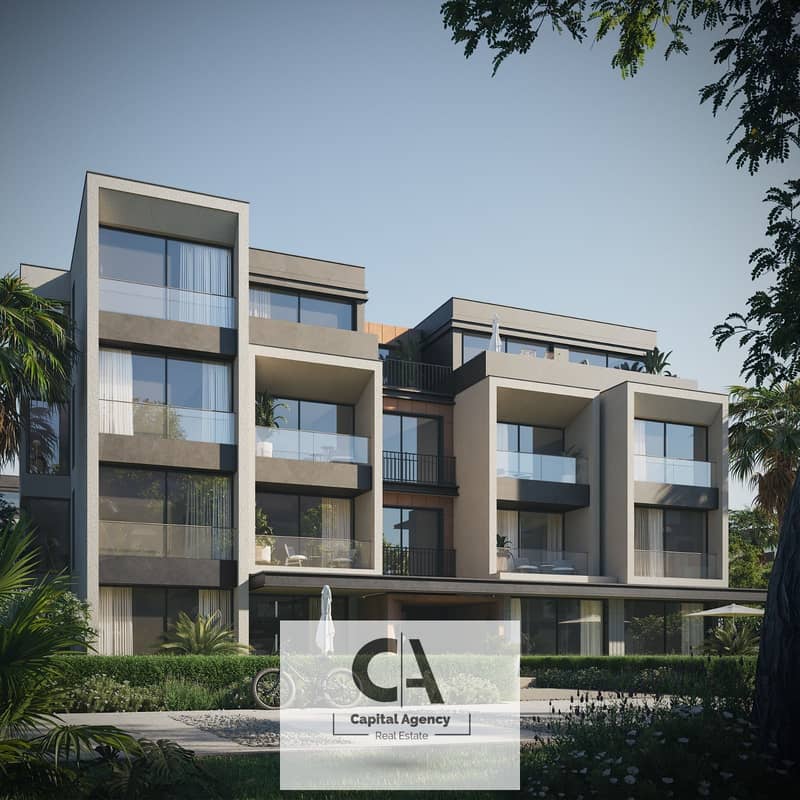 Installments over 10 years, fully finished apartment in an excellent location in the heart of October, in PX Palm Hills, next to The Crown, 34% cash d 0