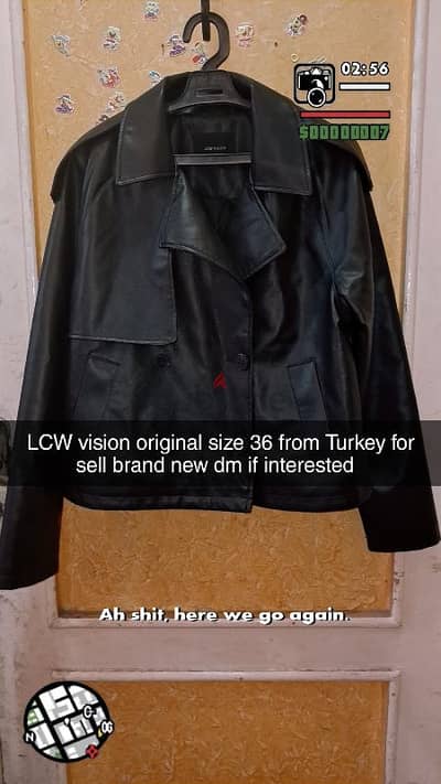 LCW black leather jacket imported from Turkey