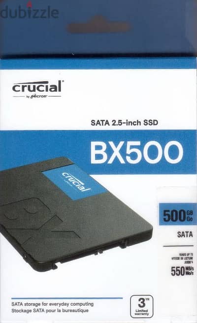 Hard Desk Crucial BX500 SSD 500 Giga - Sata for Laptop and PC