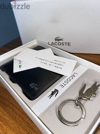 Original Lacoste Set ( Wallet + Keychain )