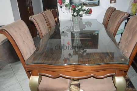 ترابيزة سفرة زان مع 6 كراسي , Beech wood dining table with 6 chairs