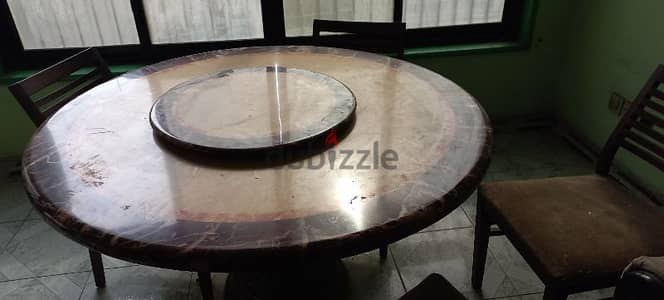 table marble with 6 chair