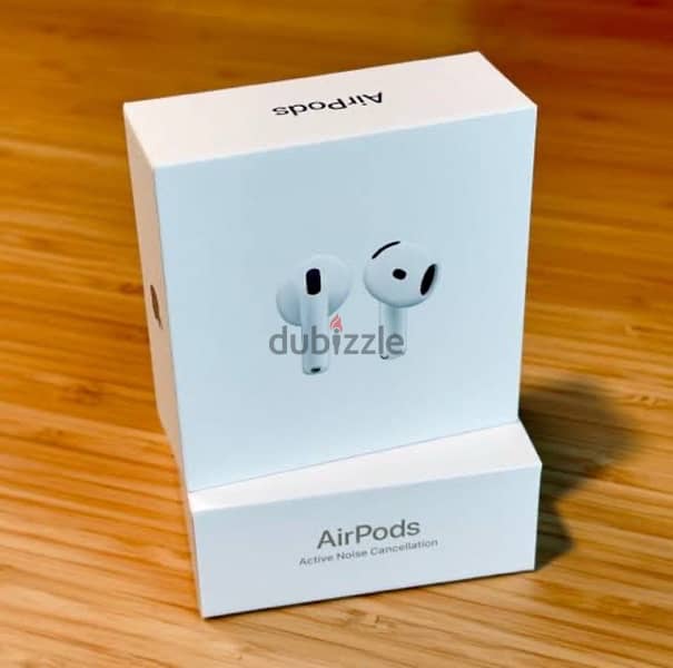 AirPods 4 with noise cancellation in an unopened box. 0