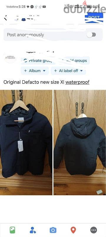 original Defacto pump jacket new turkey