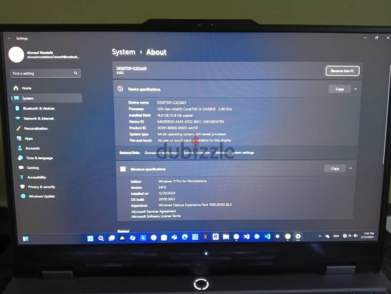 Laptop Lenovo loq rtx 2050 & i5 hx12450 & ram 16 0