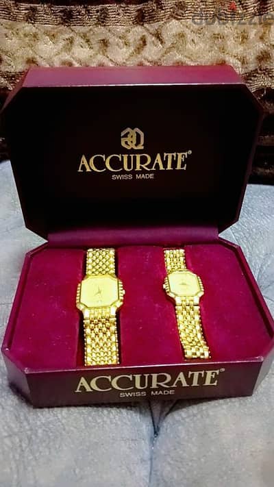 Accurate Swiss Made, QUARTZ, AMQ110 . . & ALQ110 -101 //22K Gold