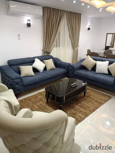 Luxuriously furnished hotel apartment, fully air-conditioned, with all appliances and luxuries, in a prime location in Nasr City, next to City Stars.