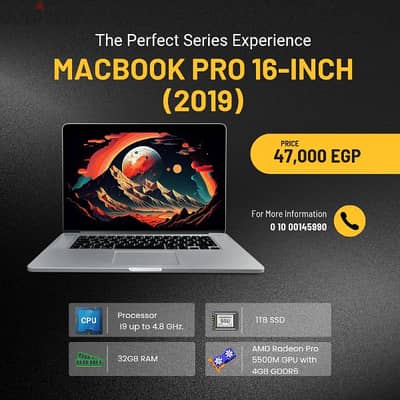 MacBook Pro 16-inch (2019) | Core i9 | 32GB RAM | 1TB SSD | GPU 4GB