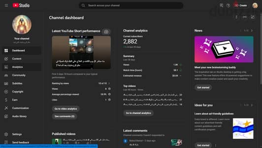قناة يوتيوب مفعلة الدخل 2800 مشترك youtube