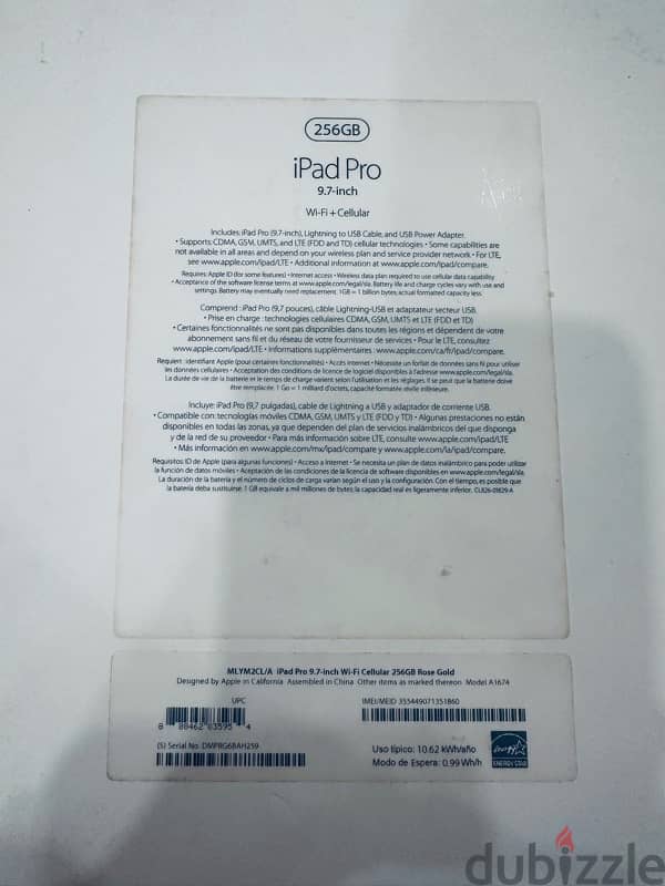 iPad Pro 9.7inch Wifi + Cellular 256gb ( ZERO SCRATCHES LIKE NEW ) 3