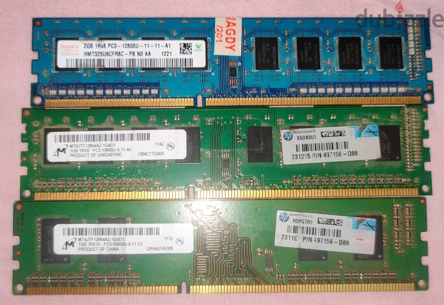 رامات  2GB pc3 DDR3 بسعر لقطة بمجموع 4GB 0