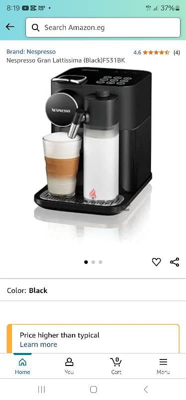 Nespresso Gran Lattissima (Black)F531BK 7