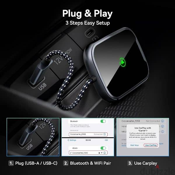 Apple and Android Car play جهاز لتوصيل الموبايل بشاشة السيارة 2