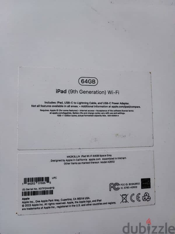 Apple iPad 9 64 WiFi اتشحن مره فقط بالضمان 3