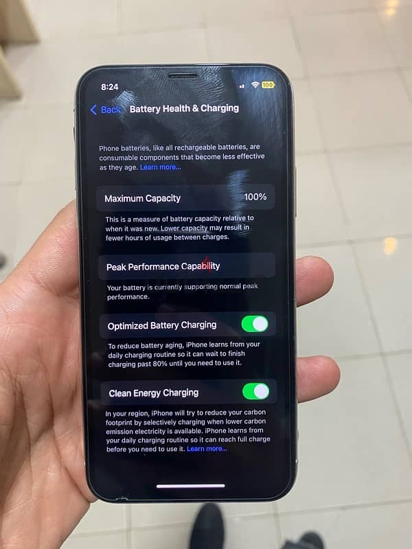 iPhone x 64 جيجا بطاريه100% 0