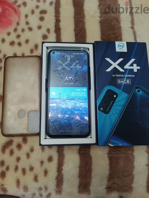 موبيل IKU X4  الرام ٤ والمساحة ٦٤ جيحا بالكرتونة والجراب 9