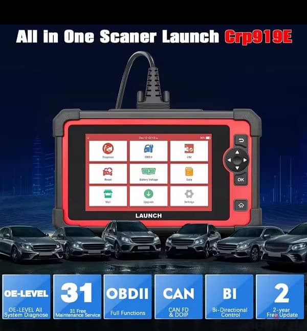 جهاز قراءه وتصليح اعطال السيارات OBD2 المتطور LUNCH CRP 919E 10