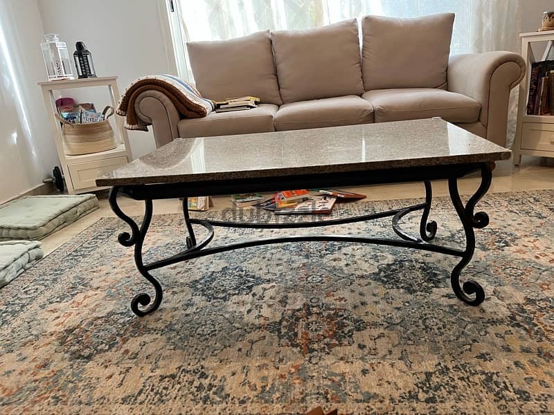 Beautiful Marble/Granite and Iron coffee table great condition 1