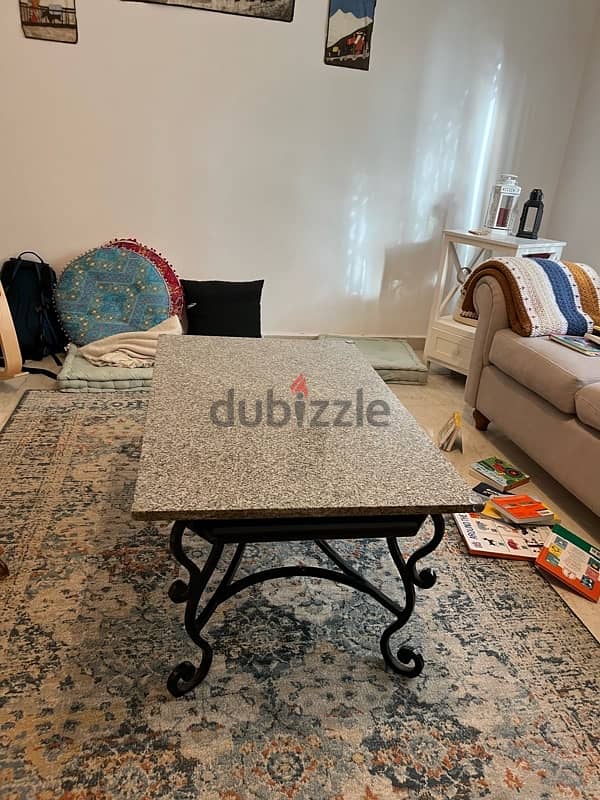 Beautiful Marble/Granite and Iron coffee table great condition 2