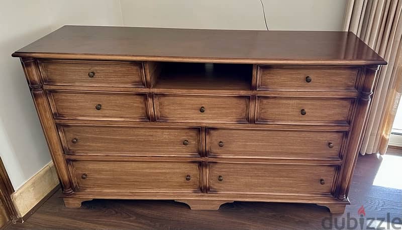 Chest of Drawers/Tv Unit (v heavy خشب زان)height 90/width 158/depth 48 3