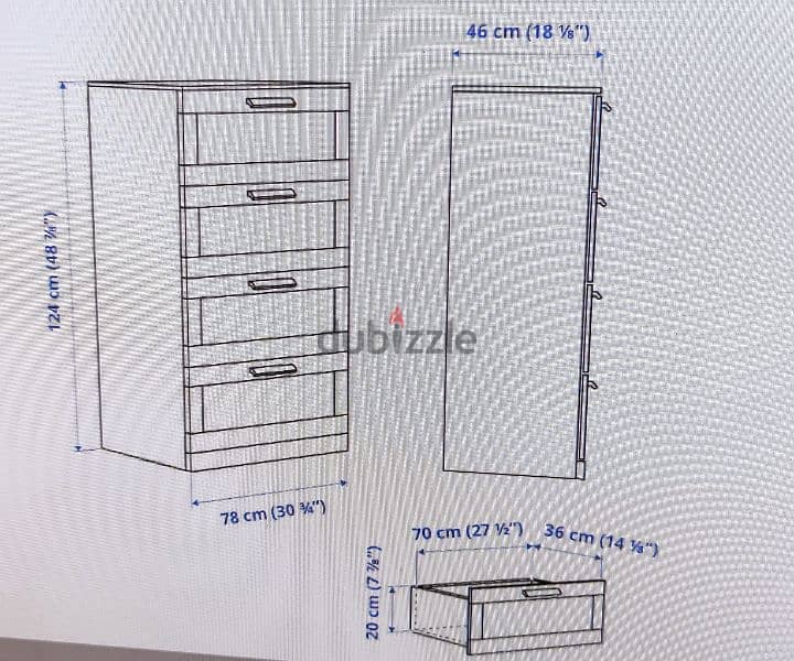 وحده 4 إدراج لون ابيض Ikea بالكرتونه جديده. ربنا يبارك لصاحب النصيب 4