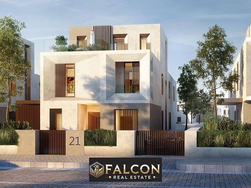 Luxury 3-storey villa for sale, delivery in one year, in Fay Sodic Compound, Sheikh Zayed, on Dabaa Axis, next to Solana 0