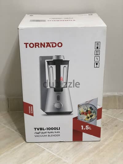 Tornado Vacuum Blender 1000 W1.5 Liter Extra 0.6 Liter - TVBL-1000LI