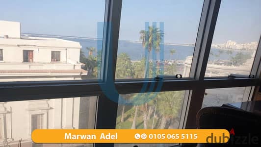 Administrative office 89m for sale - El Mansheya - in the most distinguished administrative building on the tram and overlooking the sea