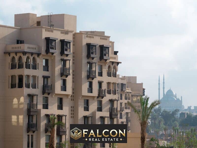 Three-room apartment ready for viewing (fully finished) for sale in Al-Fustat Compound (Arabesque) directly on Salah Salem 0