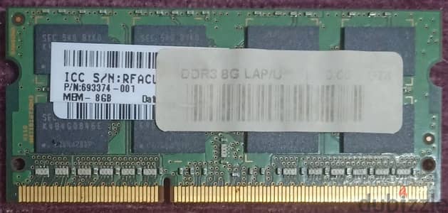 laptop ram DDR3 8G